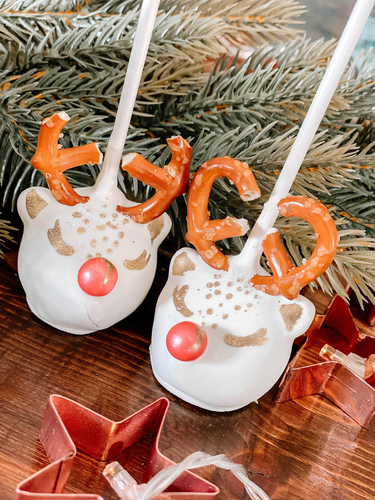 White Reindeer Cake Pops Nashville Sweets
